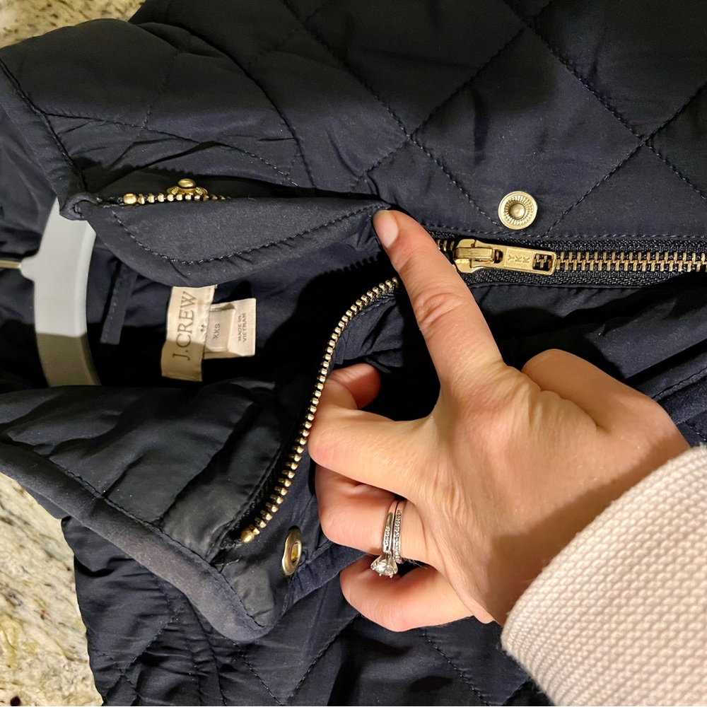J. Crew Navy Quilted Jacket